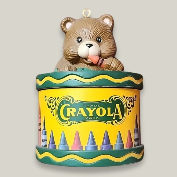 Vintage Crayola Bear Ornament Plastic Christmas Tree Decoration Collectible OS - Picture 1 of 3